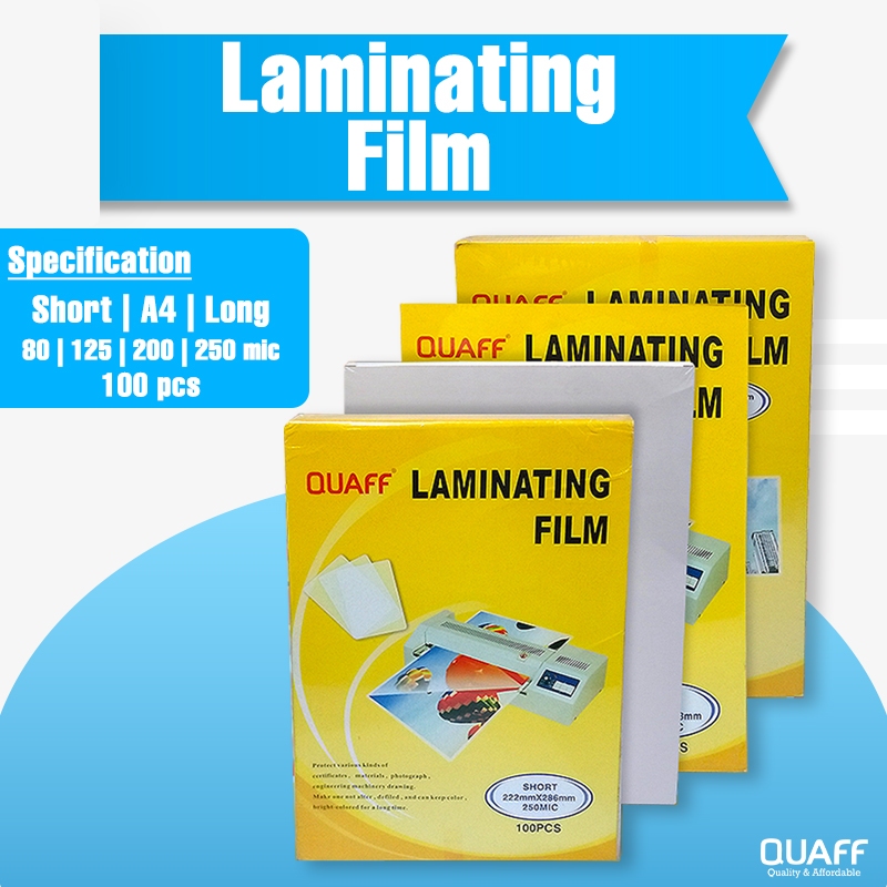 QUAFF Laminating Film Short A4 Long Size (125 Micron 250 Micron