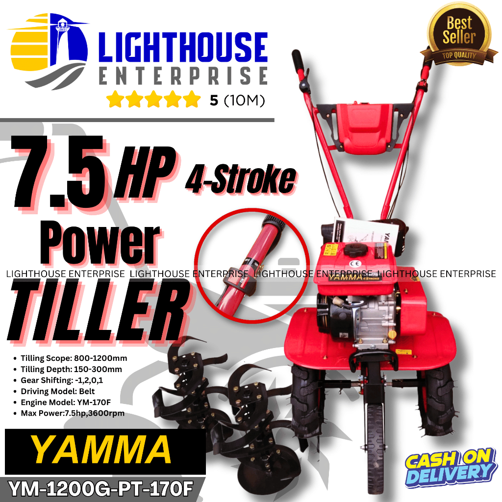 YAMMA 7.5HP Power Tiller/Planter/Plowman/Cultivator/Plowed (YM1200GPT