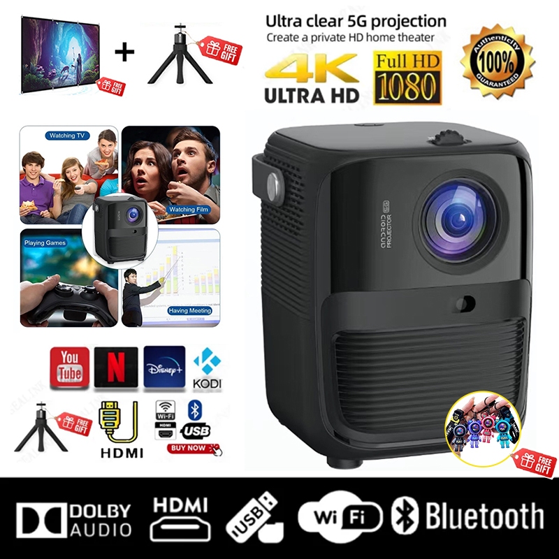 5G Portable Mini Projector Connector To Laptop Phone 5G WIFI Smart Real ...
