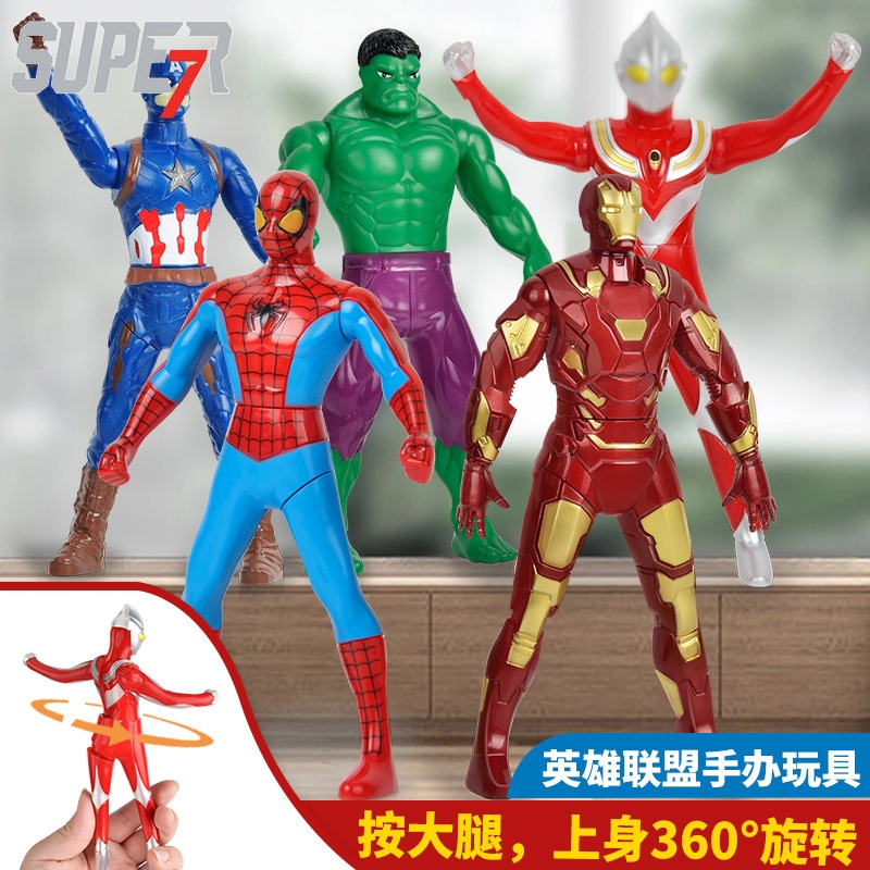 rotatable toys Spiderman Iron Man Marvel Avengers Model toy 360 ...