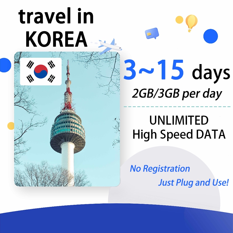 KOREA Travel Sim Card 315 days【2GB/3GB/DAY】Unlimited Travel Data Sim Card Shopee Philippines