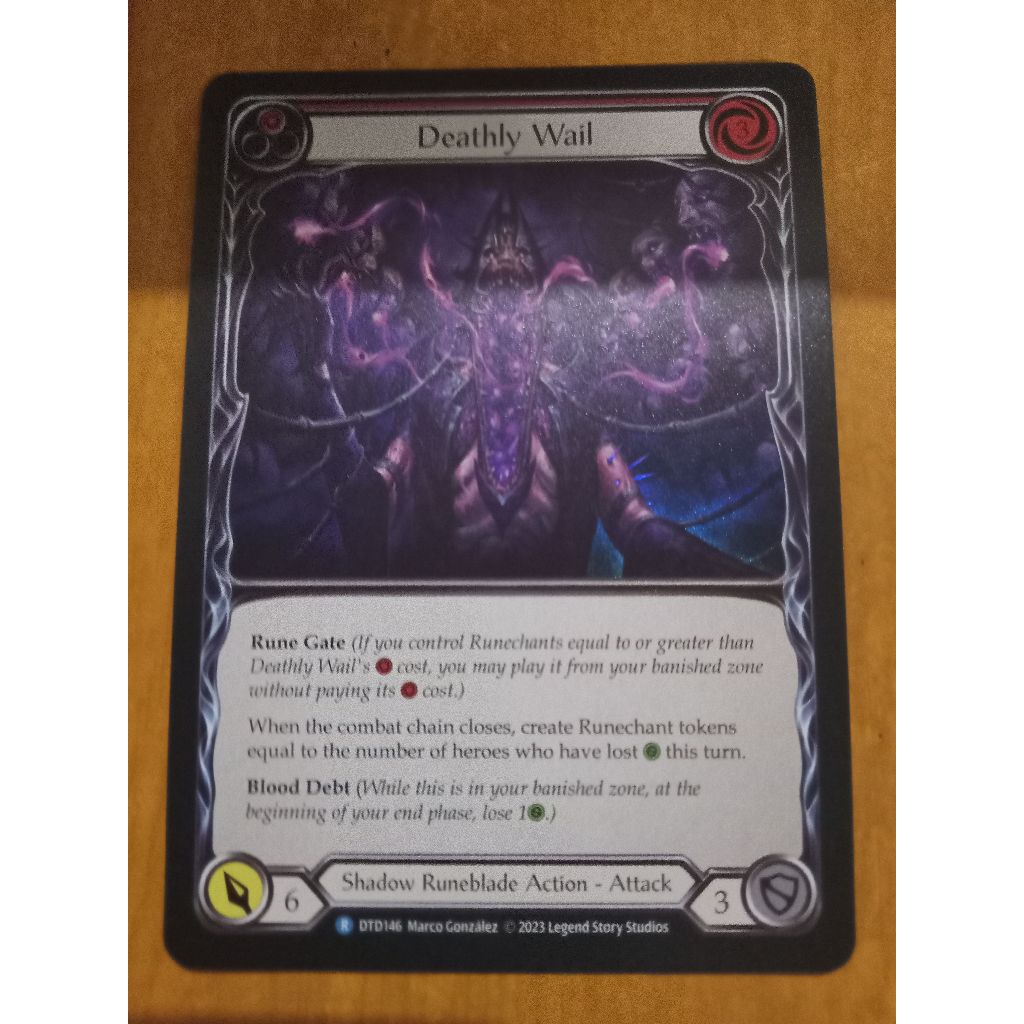 FAB Deathly Wail Rare Dusk till Dawn Flesh and Blood TCG Shadow ...