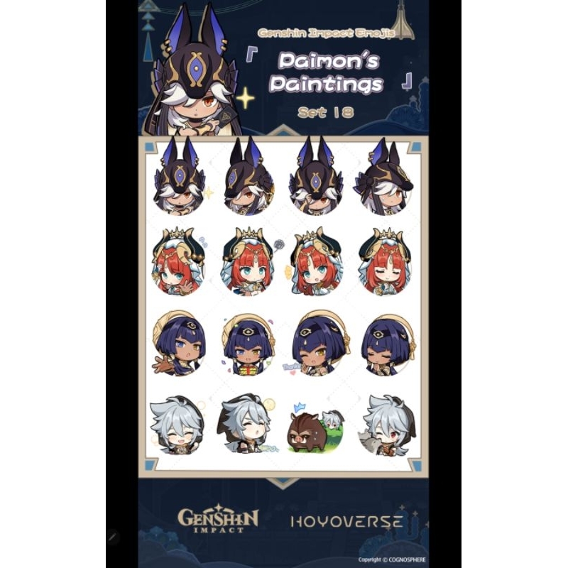 Genshin Impact Paimon's Paintings Easy Peel Die-Cut Vinyl Sticker Set ...