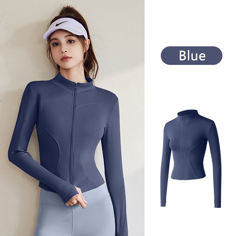 FUYOGI Sports Jacket Women Yoga Fitness Tops Long Sleeve Tight Quick ...