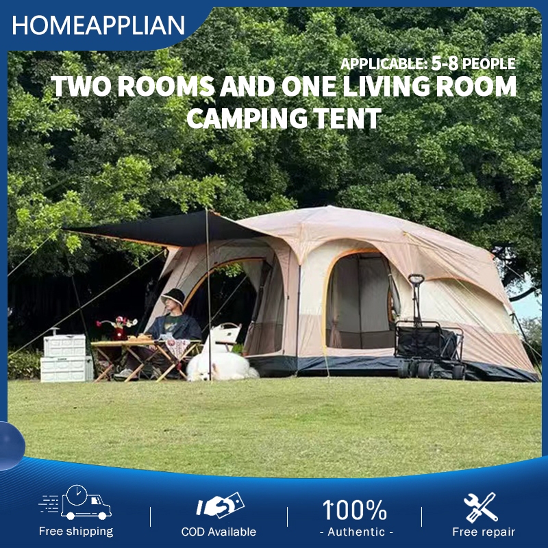 Waterproof large camping tent for 8 12 people two bedrooms and one living room high quality Shopee Philippines