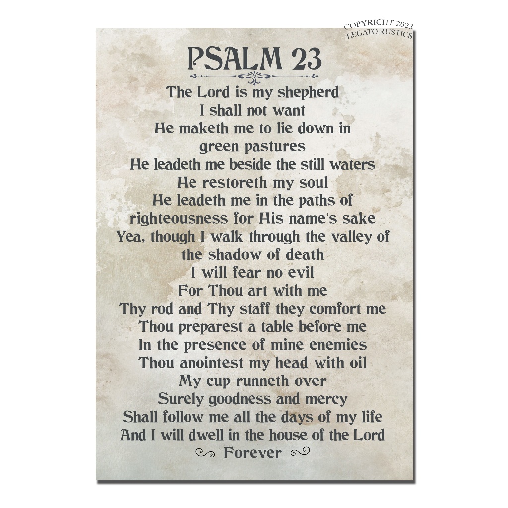 Psalm 23 The Lord Is My Shepherd Wall Decor Home Decor Wood Sign Bible 