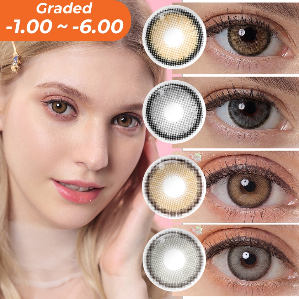 【3 5 Days To Arrive】magister Contact Lens Grade 100~ 600 Luna Seri Contact Lens Browngray Doll 7248