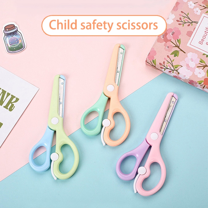 HGS Scissors 20pcs Student Safety Round Head design Children's Plastic ...