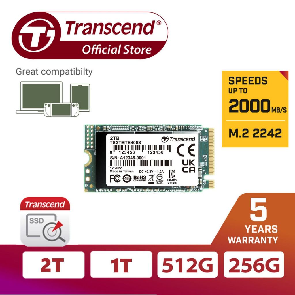 Transcend MTS400S 1 TB SSD Interne NVMe PCIe M.2 2242 PCIe Nvme 3 0 X4 Au Detail Ts1tmte400s 2796247