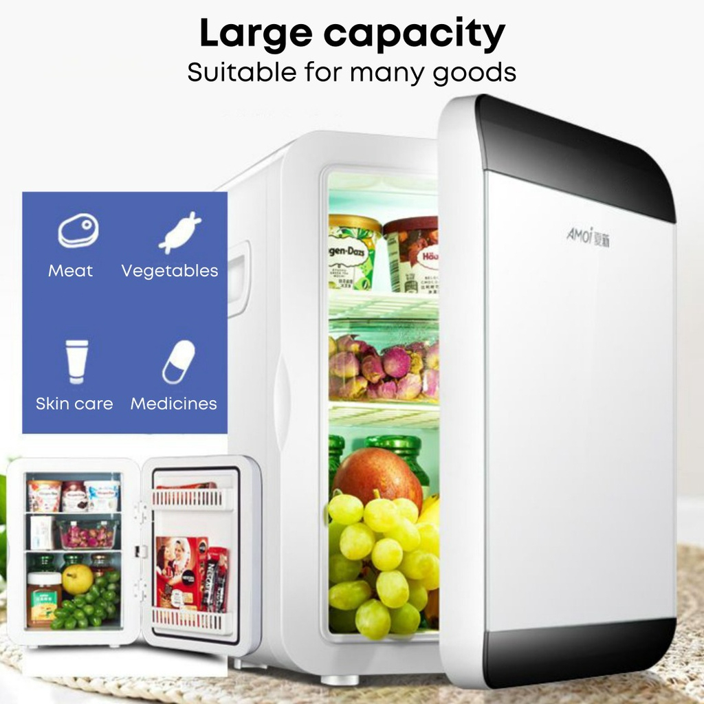 16L Mini Fridge Refrigerator Household and Car Mini Refrigerator Food
