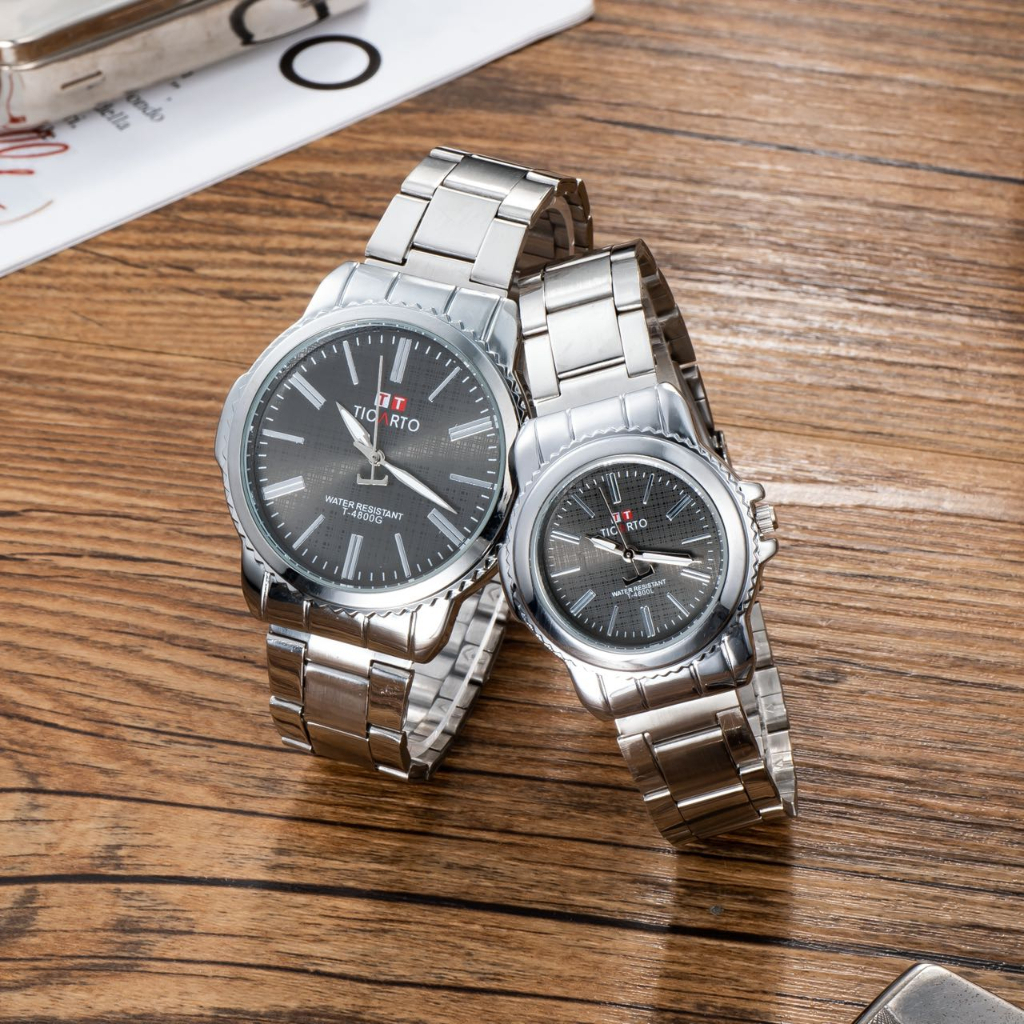 Ticarto Stainless Steel Couple WaterProof Pointer Fashion Pair Watch Quartz Watch Shopee Philippines