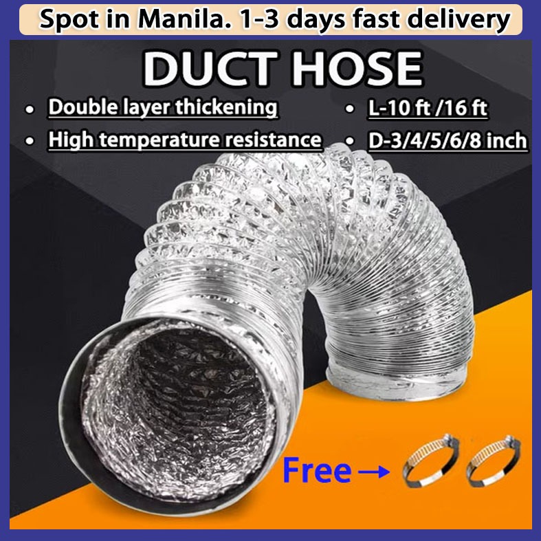 Flexible Aluminum Air Duct Hose Range hood hose(3/4/5/6/8in x 5meters