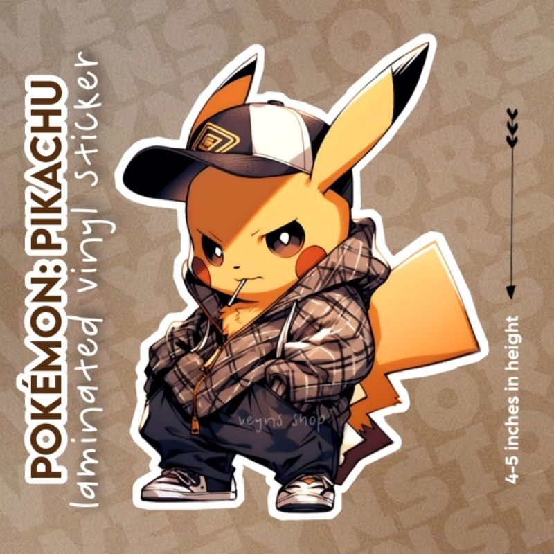 POKEMON • PIKACHU LAMINATED VINYL STICKER | Shopee Philippines