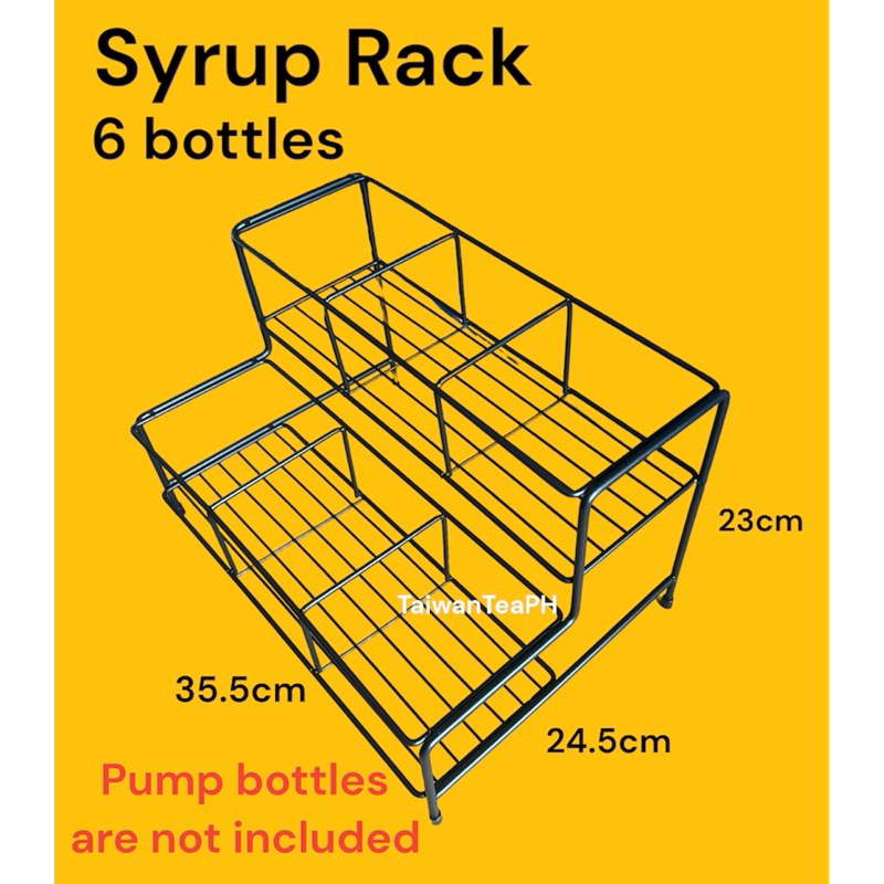 Coffee Syrup Compartment Organizer Rack Wine Storage Stand for 4 and 6 ...