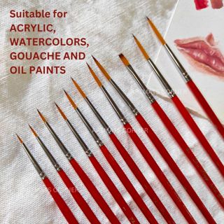 14 Pieces of Painting Brushes - 1 Inch Art Bulk Paint Brushes for Acrylic  Painting - Flat Synthetic Paint Brush for Art Crafts Acrylic Painting,  Watercolor, Oil Color, Gouache, Tempera, Ink, Enamel 