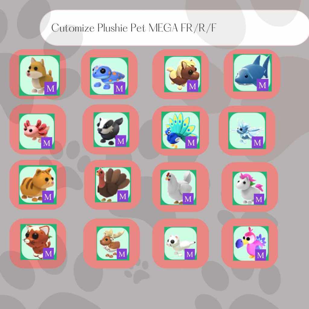 Adopt me pets Collectible Stuff Toy MEGA can customize size Shopee