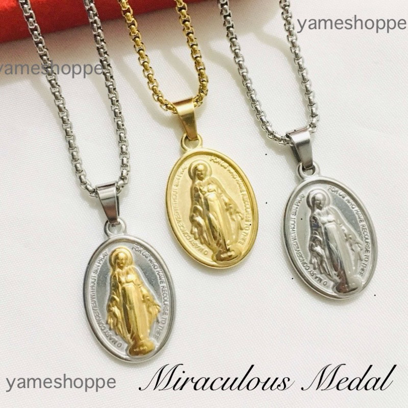Our Lady of Miraculous Medal Stainless Necklace 24” Non Tarnish ...