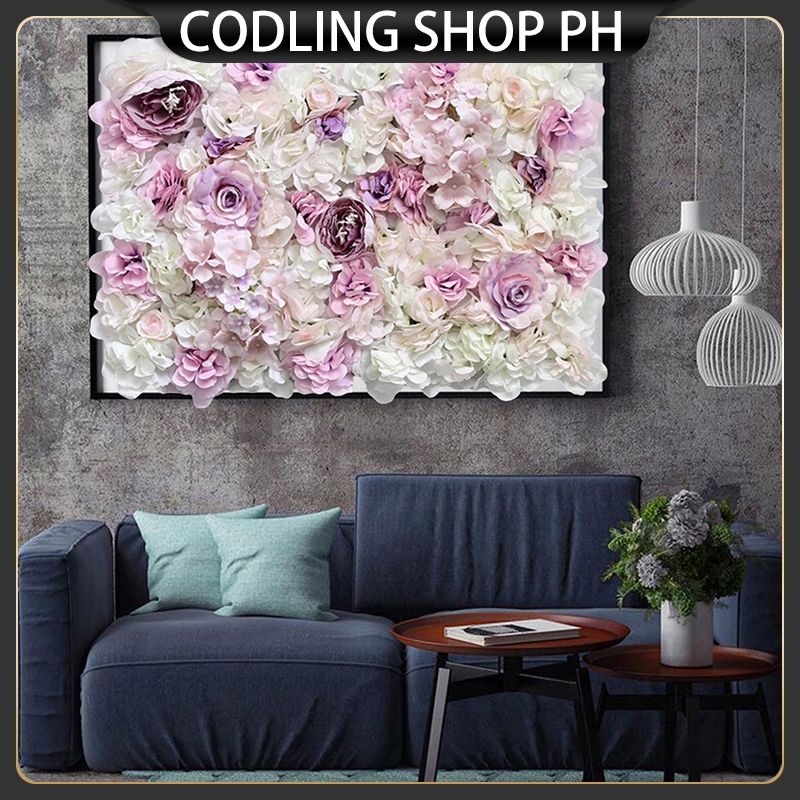 Artificial Silk Flowers Wall Panel Wedding Party Floral Backdrop
