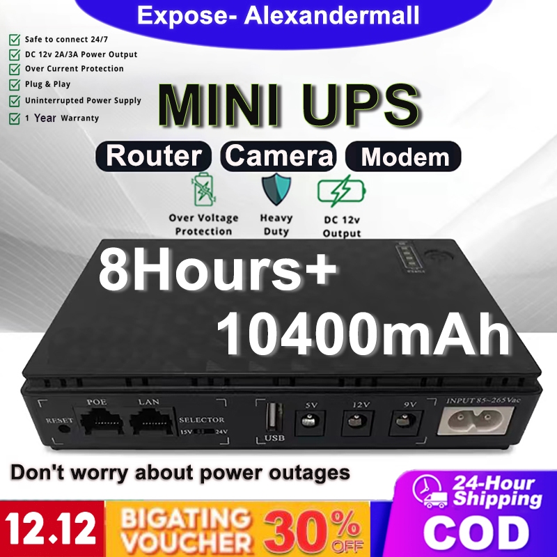 Expose CCTV UPS Power Supply For Wifi Router Modem Power Bank Backup