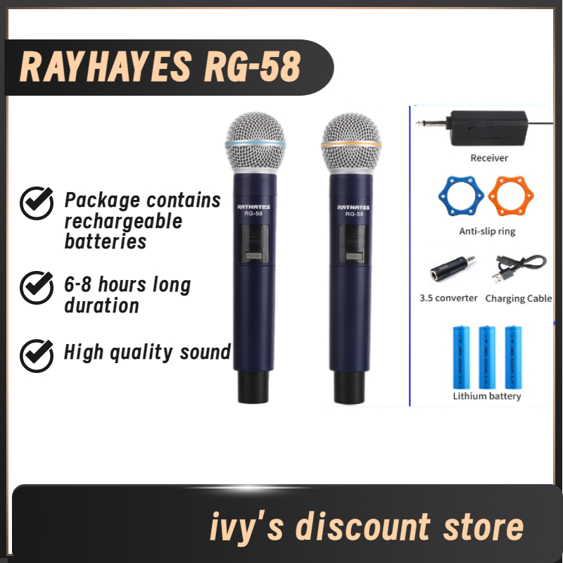 RAYHAYES Wireless Microphone rechargeable HD Sound Universal Mic