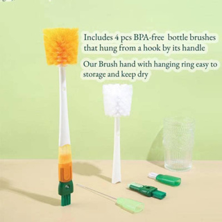 1pc Random Color Cup Brush With Long Handle For Thorough Cleaning Of Cups,  Mugs, Water Bottles, And Milk Bottles, Sponge Brush For Decontamination