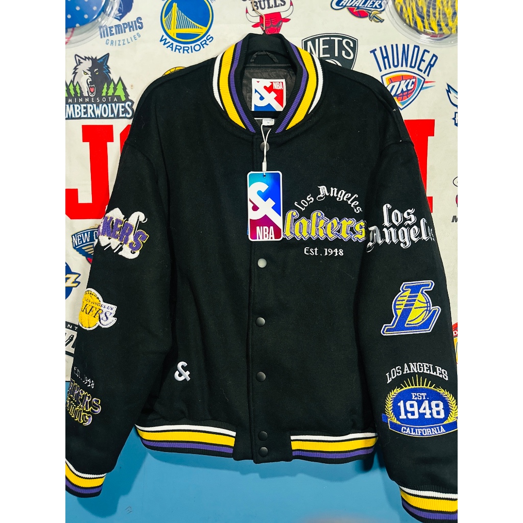 Men Varsity jacket Nba pure wool lakers | Shopee Philippines