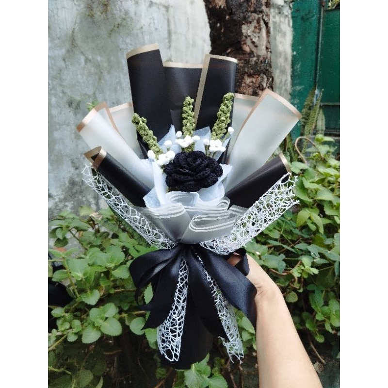 CROCHET BLACK ROSE (handmade crochet) | Shopee Philippines