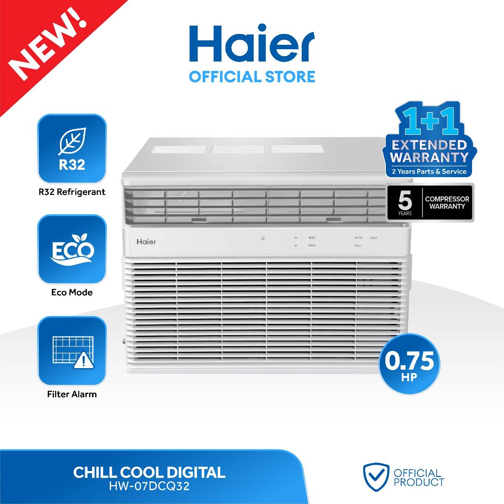 Haier HW07DCQ32 0.75 HP Digital Window Type Aircon R32 Refrigerant