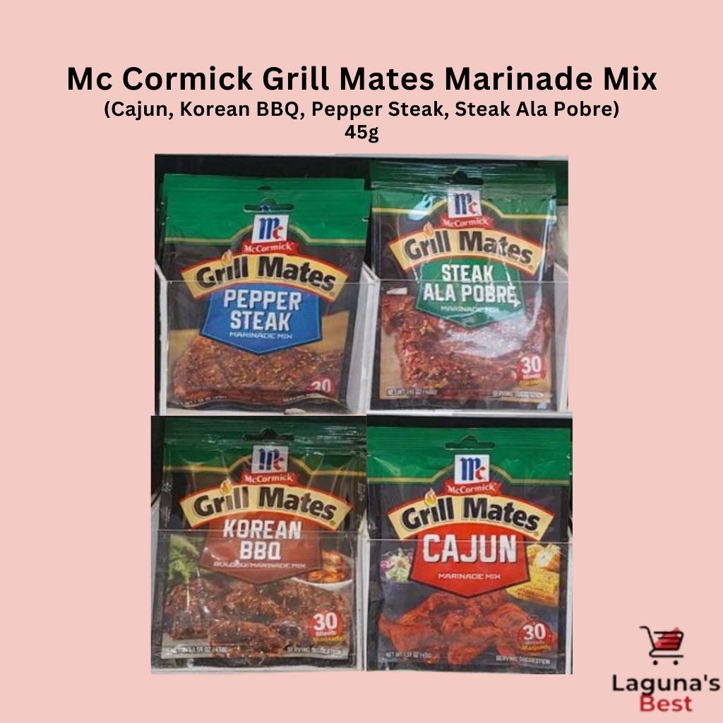 Mc Cormick Grill Mates Marinade Mix (Cajun, Korean BBQ, Pepper Steak