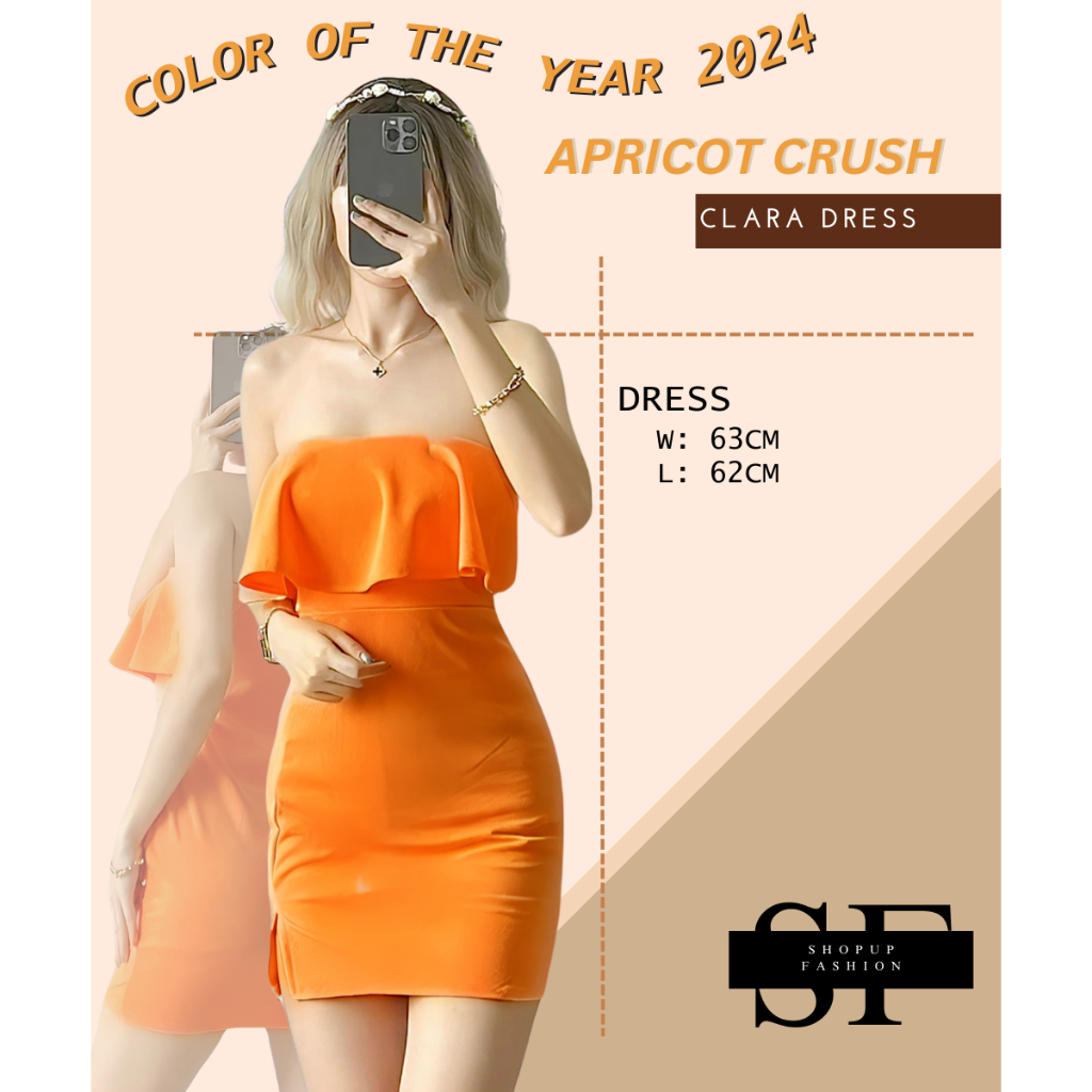 Clara Dress Apricot Crush Color Of The Year 2024 Peach Fuzz Elegant   Ph 11134207 7r98u Lowacakwn39r35