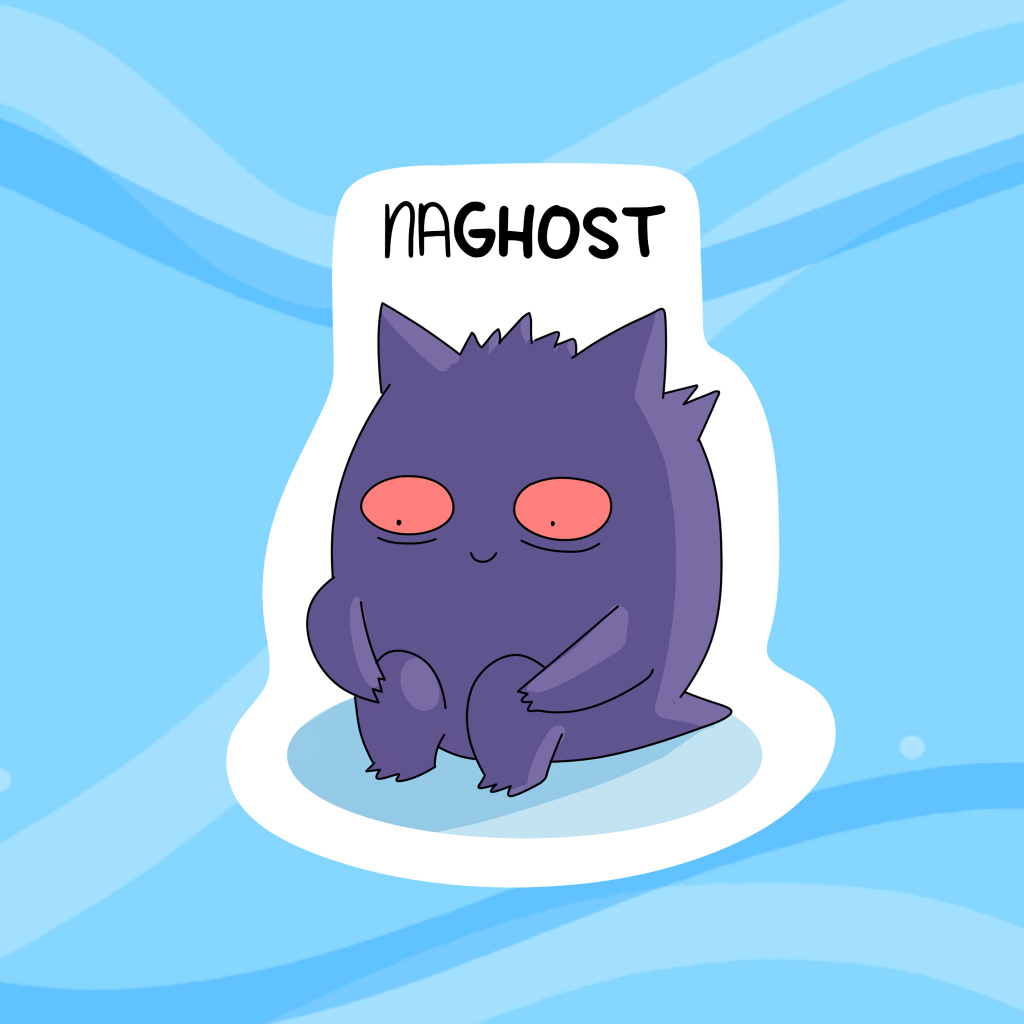 Pokemon Gengar Sticker - Ghost Pokemon Decal - Laptop, Water Bottle Decor