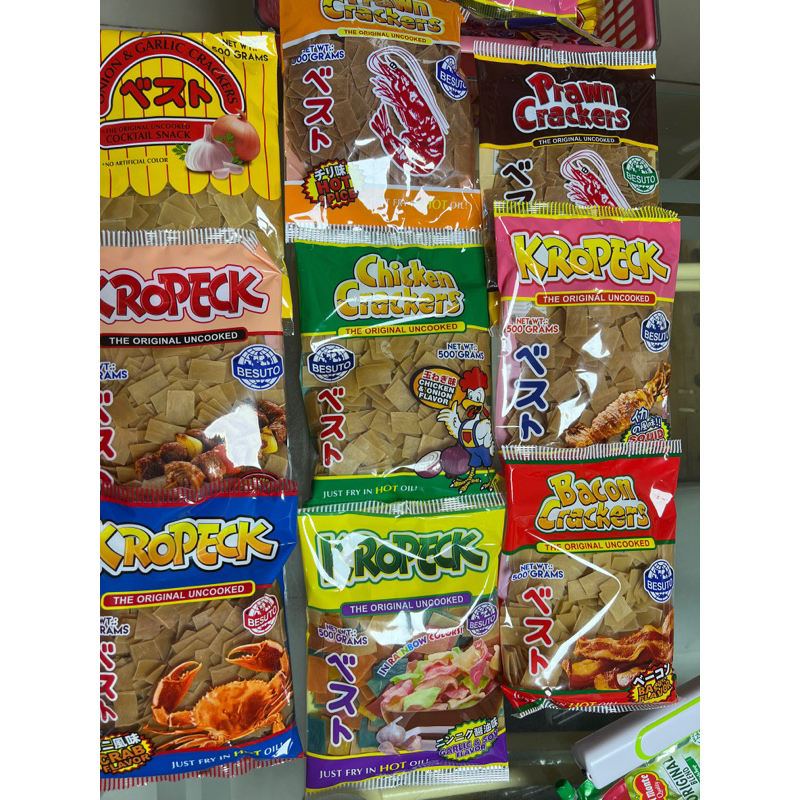 Besuto 500g Prawn Crackers Kropeck Shoyu Fish Curry Pork Chicken Bacon ...