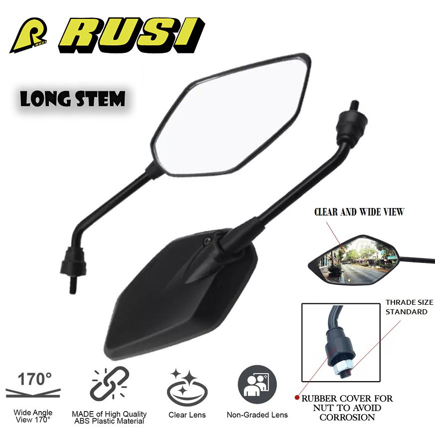 RUSI KORAK Motorcycle Side Mirror dahon type stock mirror & long stem standard size cod Shopee