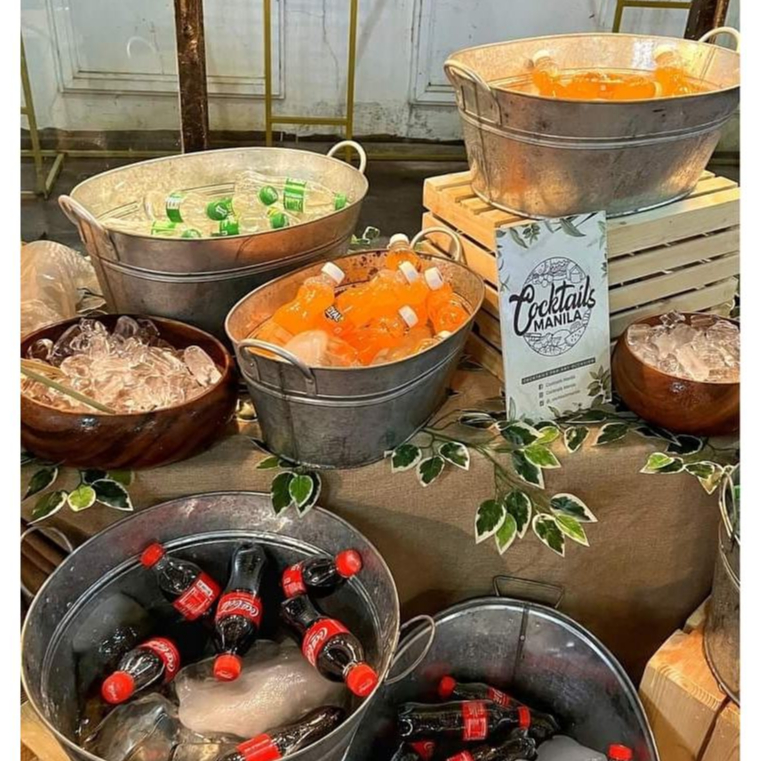 5 pcs Metal Party Tub Cold Drinks Beverage Tub Bundle Shopee Philippines