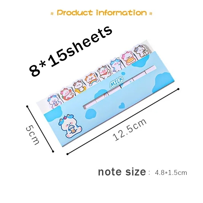120 Sheets Cute Shaped Sticky Note Index Post Cartoon Memo Pads School ...