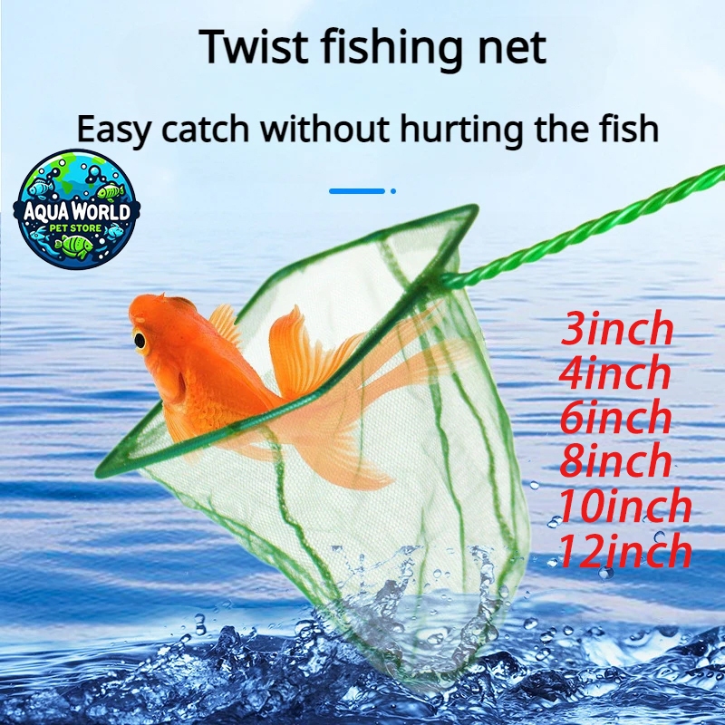 Aquarium Portable Fish Net Long Handle Square Aquarium