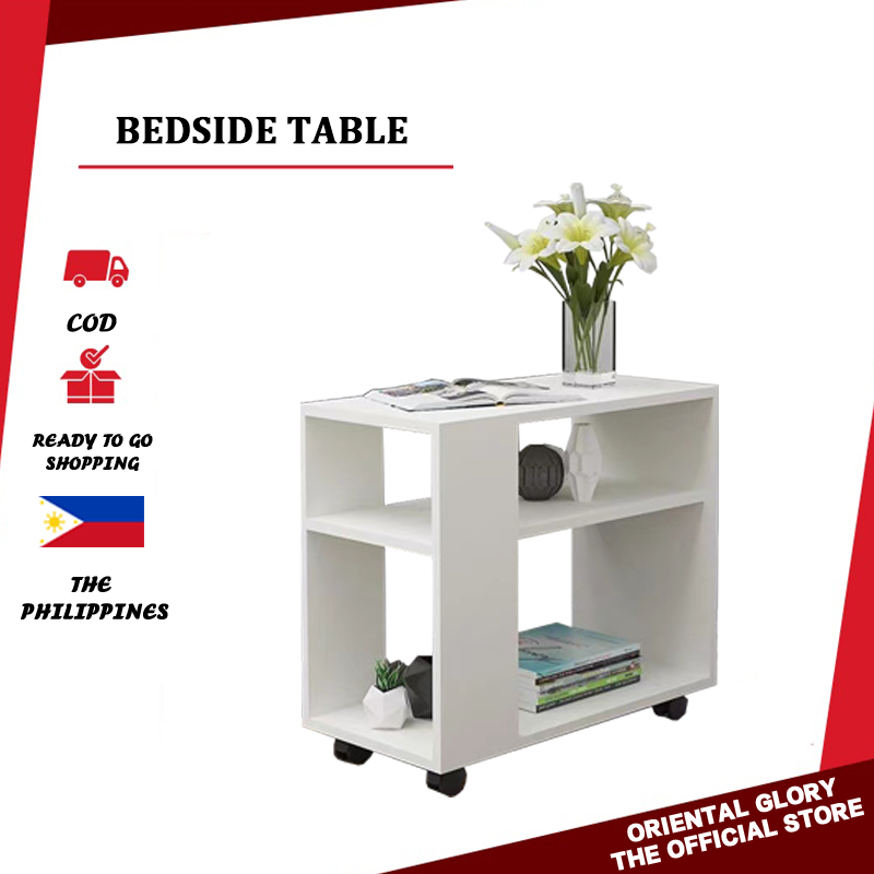 Simple coffee table, living room, small unit, corner table with wheels ...