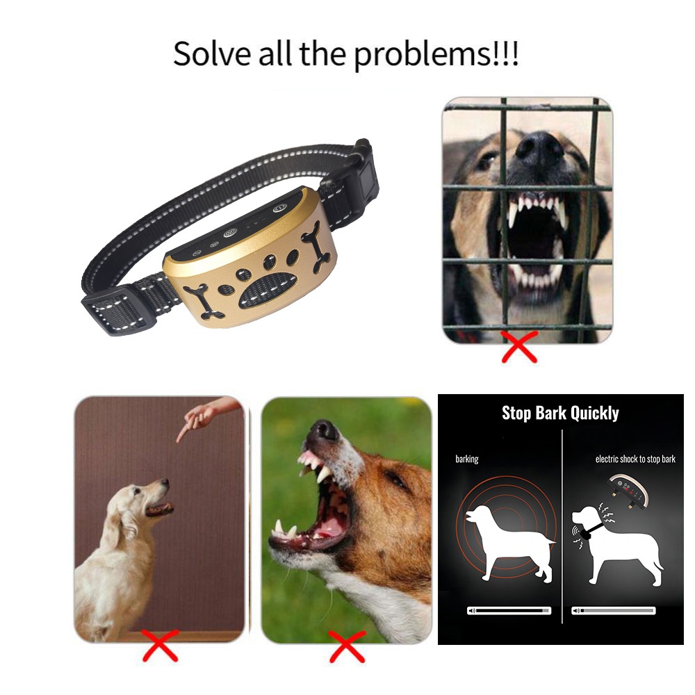 Anti Bark Dog Collar Automatically Stops Dog Bark Sound Vibration
