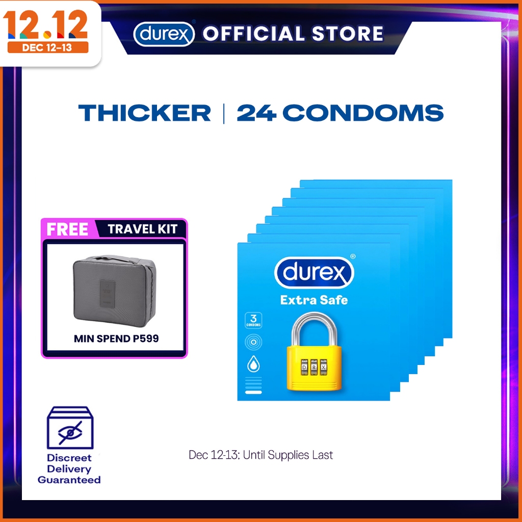 Durex Extra Safe Protection Rubber Latex Condoms 3s (Set of 8 24