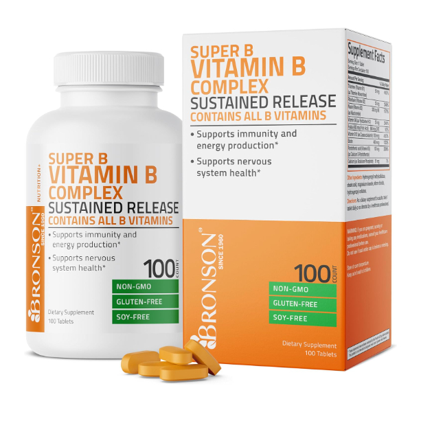 Super B Vitamin B Complex Supplement Sustained Slow Release B Vitamins ...