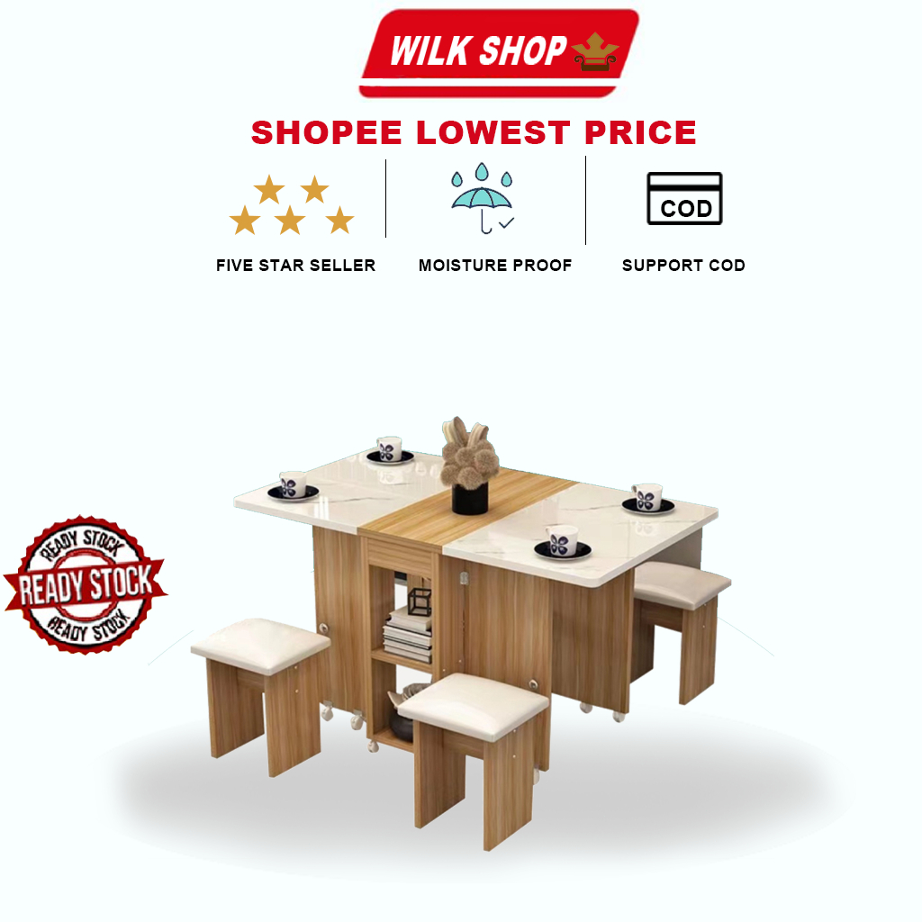 WILK Dining Table Foldable Mobile Dining Table Multifunctional