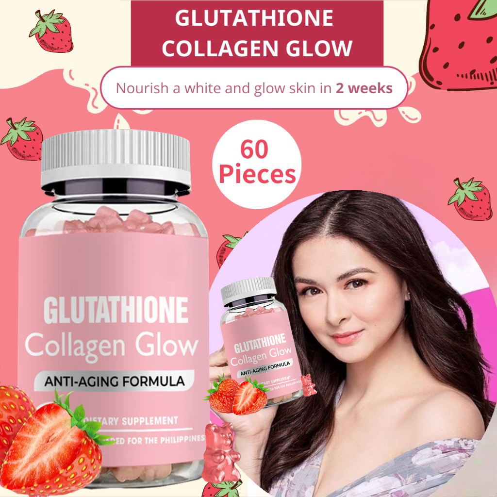 Glutathione Collagen Glow Gummies Whitening Skin Anti-Aging Vitamins ...