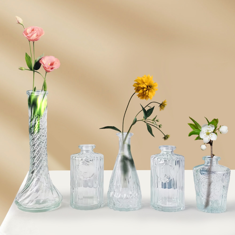 Transparent Glass Vase Flower Vases Set Large Mouth Vase Nordic Ins