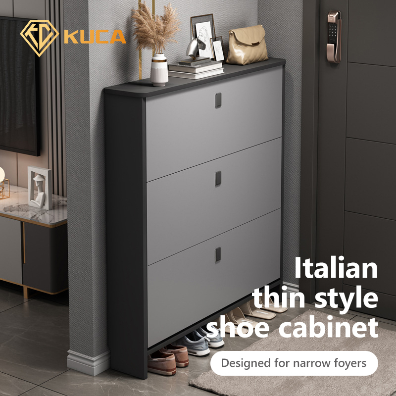 KCUA Flip Cabinet Shoe Wooden Shoe Rack Cabinet Rack Shoe Gray Shoe ...