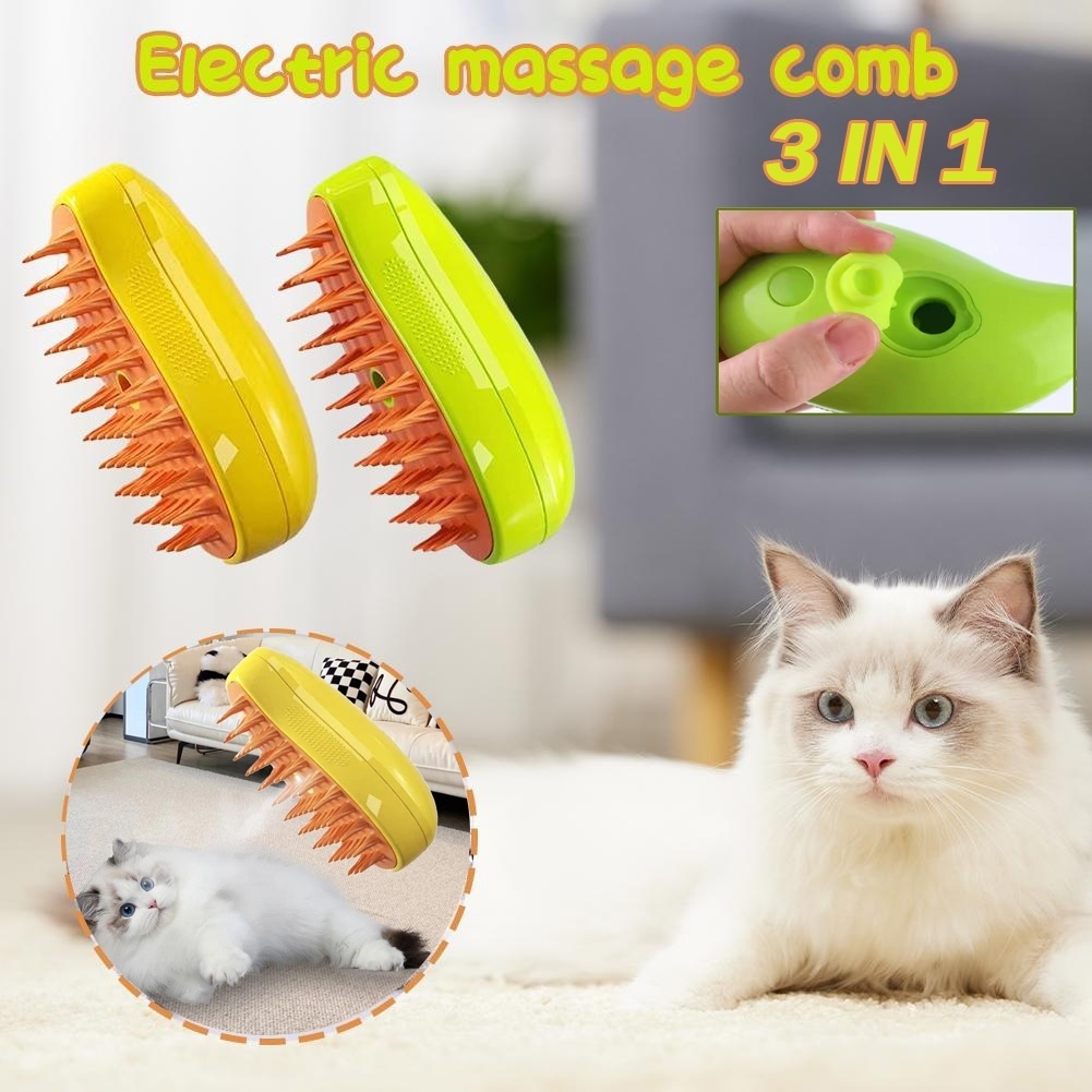 3 in 1 cat brush steam pet steam brush dog cat grooming cleaning brush ...