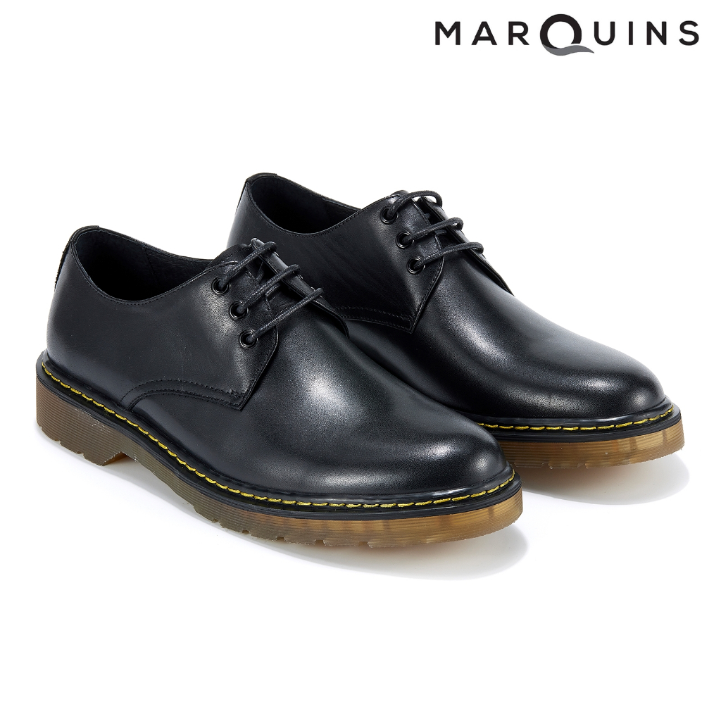 Marquins Genuine Leather Shoes - BRYAN VANTA BLACK | Shopee Philippines