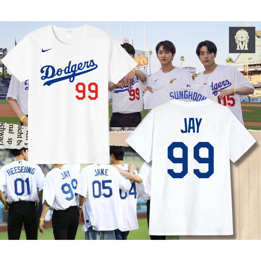 ENHYPEN DODGERS JERSEY INSPIRED TEES (VINYL HEAT TRANSFER PRINT