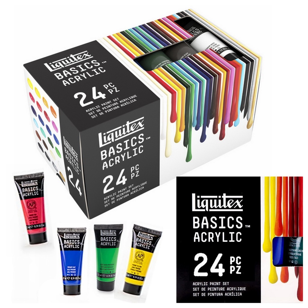 LIQUITEX BASICS Acrylic Paint Set 24 pc. x 22 ml tube Acrylic Paint set ...