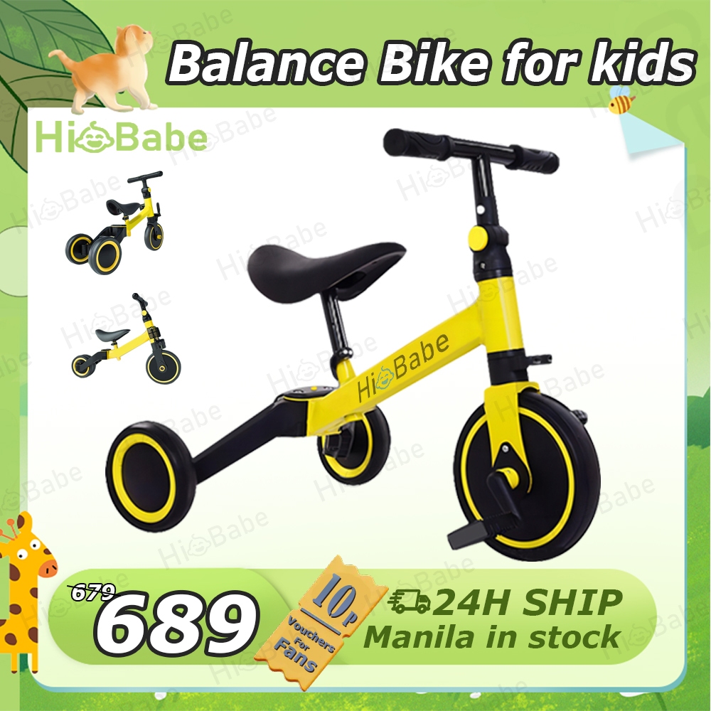 Hibabe Balance Bike Tricycle Bike for Kids 3 in1 Multifunction Baby