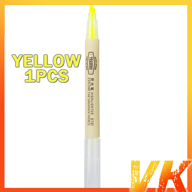 VK Highlighter Pen/diagonal Marker Focus Pastel Colored Pen Students